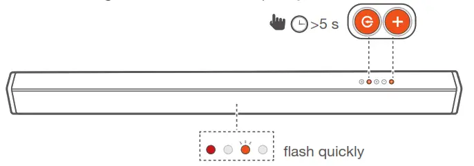 Orange indicator will flash quickly.