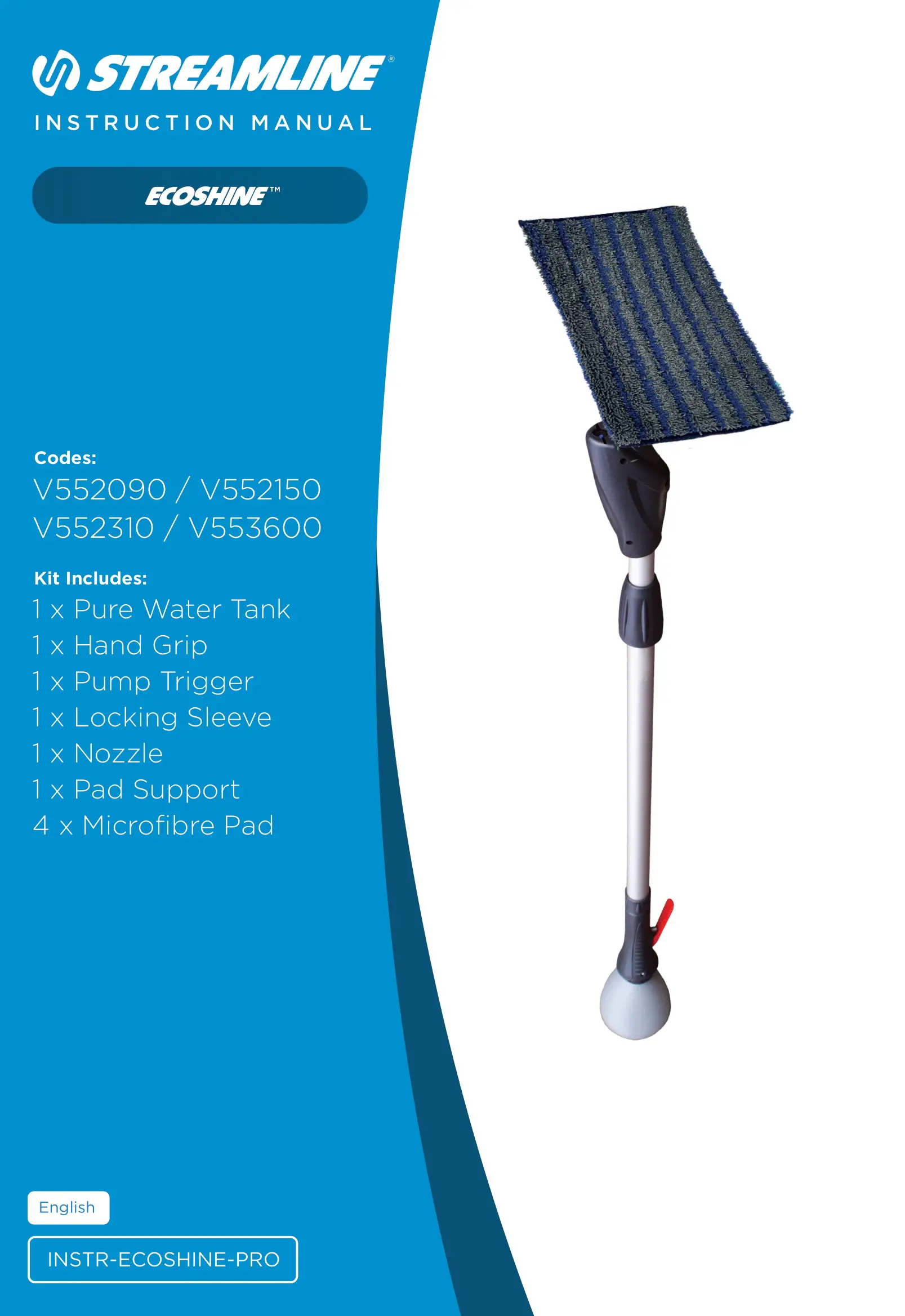 STREAMLINE V552090 Indoor Window Cleaning Kit Instruction Manual