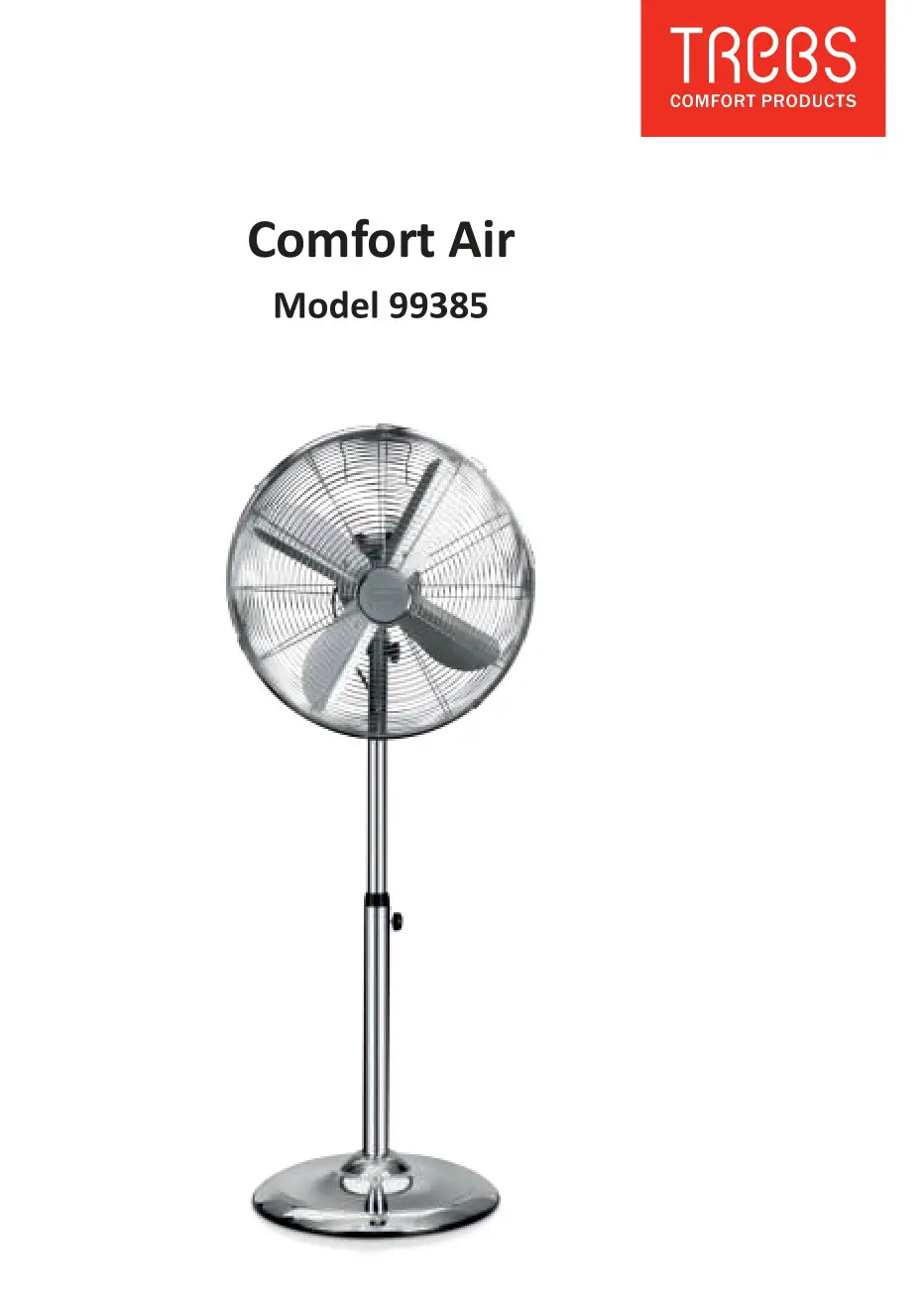 TREBS 99385 Standing Fan Instruction Manual