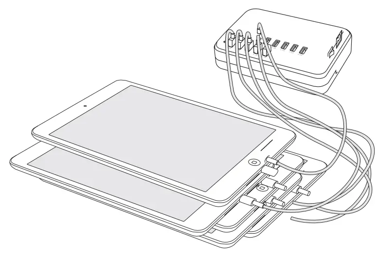 comsol DCS1024 120W 10 Port USB Charging Station - connected devices