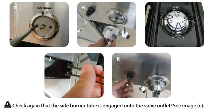 nutrichef NCGRIL2 Stainless Steel 4-Burner Propane Gas Grill User Guide - Complete the Side Burner