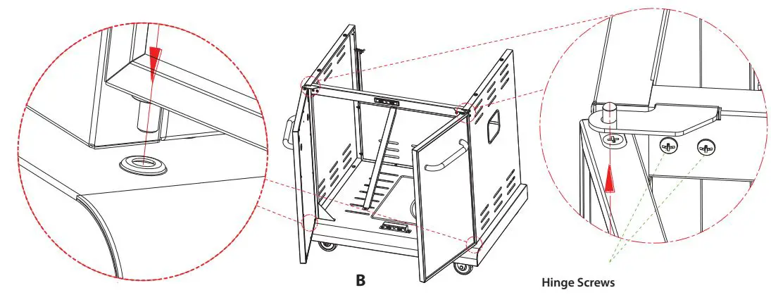 nutrichef NCGRIL2 Stainless Steel 4-Burner Propane Gas Grill User Guide - Hinge Screws