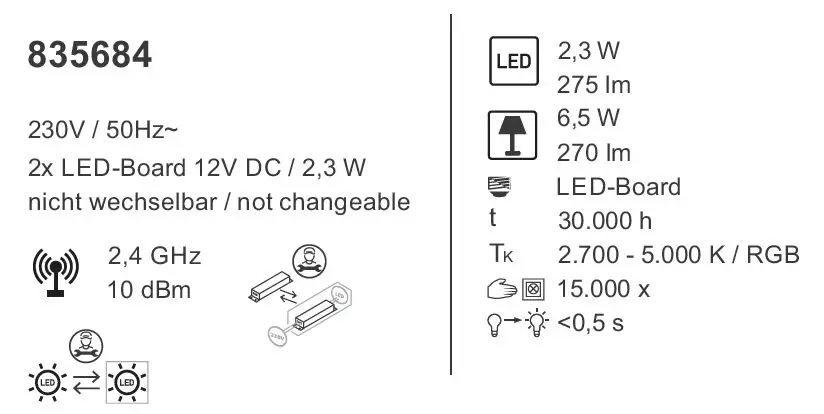 Paul Neuhaus 4460 LED Table Lamp with Dimmer fig 1