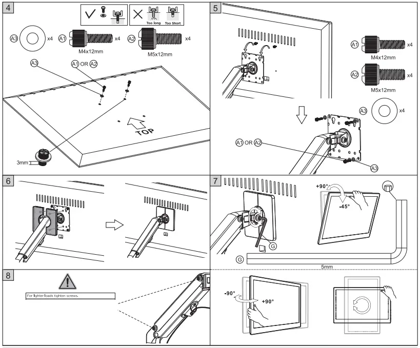 VISION VFM DA 4 Black Monitor Desk Arm - fig 1
