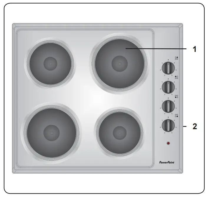 PowerPoint P16SE4VSS Built-In Hob - Figure 7