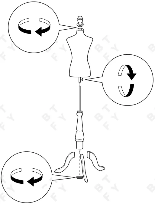 VonHaus 4010090 Black and White Fashion Tailors Mannequin - Fig 1