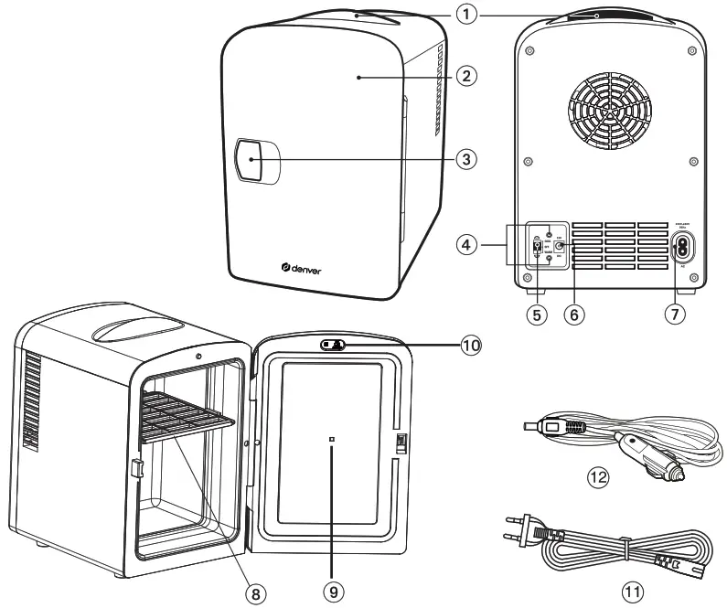 DENVER MFR-400 6 Cans Mini Fridge - 1