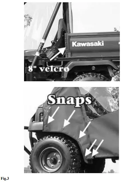 FALCON RIDGE Kawasaki 4010 Trans Full Cab Enclosurefits Lexan Windshield-fig4