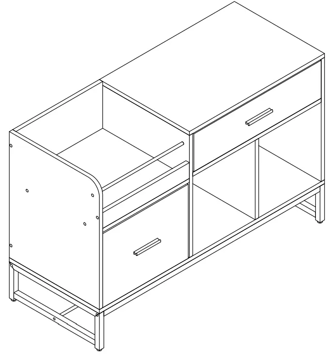 BYBLIGHT BB-U0031GX Bernise Rustic Brown File Cabinet