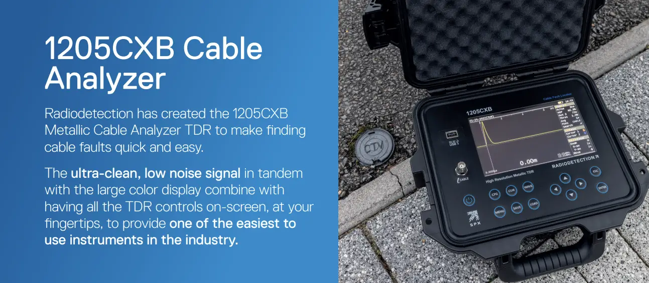 Radiodetection 1205cxb Time Domain Reflectometer And Cable Analyser User Guide