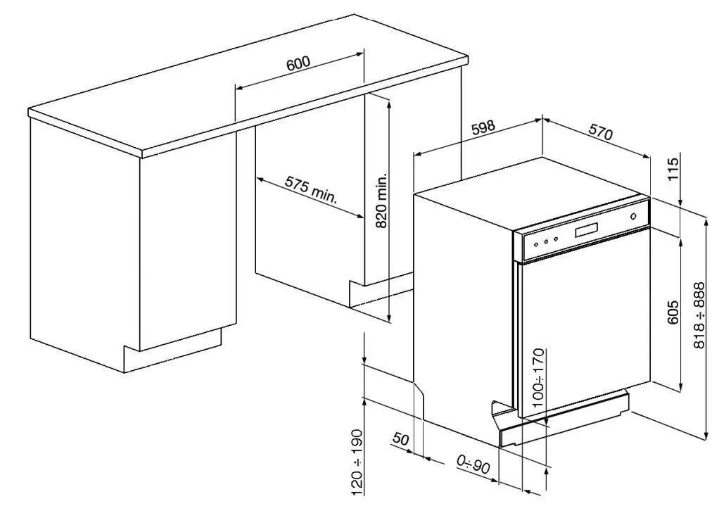 smeg DWAU6315X3 Dishwasher - Diiyagram