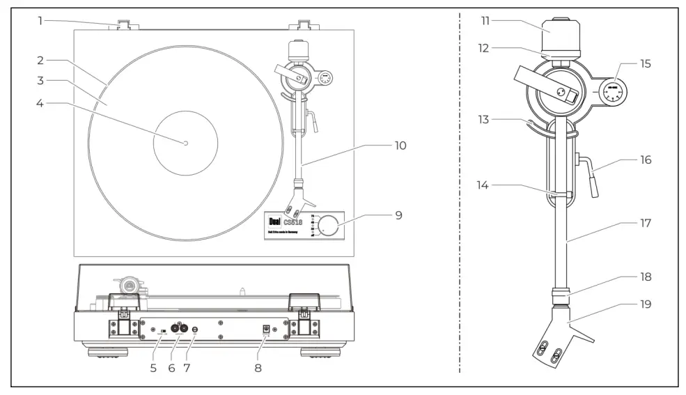 Dual CS 518 HiFi Turntable with Belt Drive - Fig