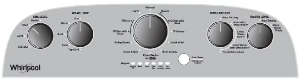 Items to Wash: Cycle: Temperature: Description:
Whirlpool-WTW4855HW-Top-Load-Washer-with -Soaking-Cycles-FIG-4