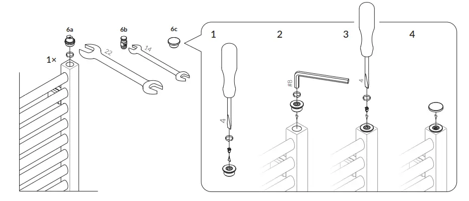 TERMA 985BTU Fiona Towel Rail - Fig 1