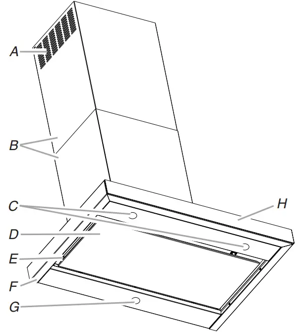 KitchenAid KVWB406DSS Wall Mount Canopy Range Hood - hood controls