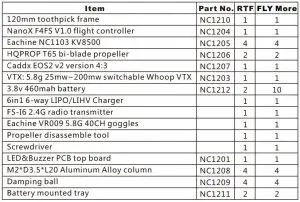 FIG 2 Eachine NOVICE-II 1-2S Brushless Micro Drone Item