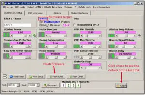 FIG 36 ESC Check and Flash firmware