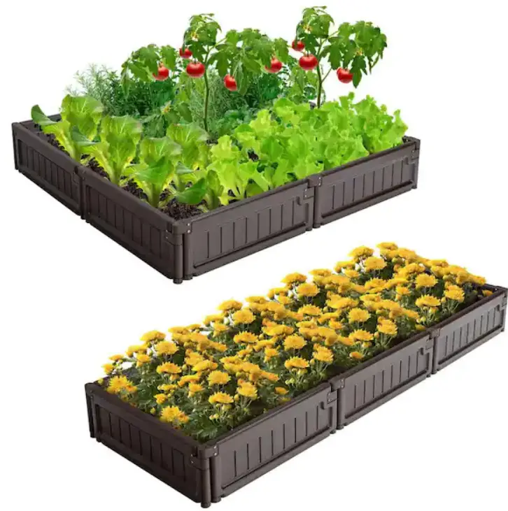Alpulon ZY1C0351 Plastic Weathered Outdoor Planter Box Raised Garden Bed