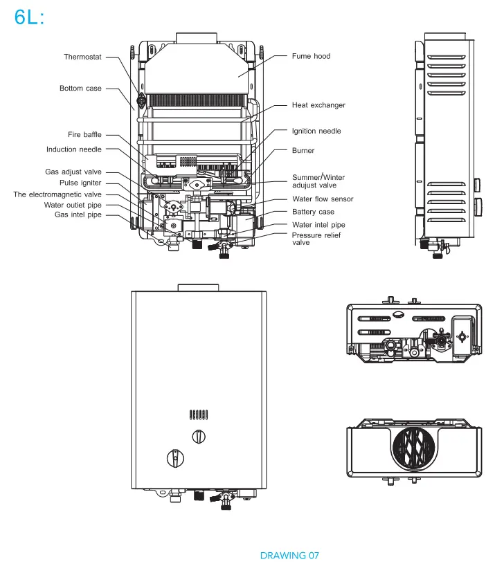 Marey GA6FLP 1.58GPM Liquid Propane Tankless Water Heater - fig 7