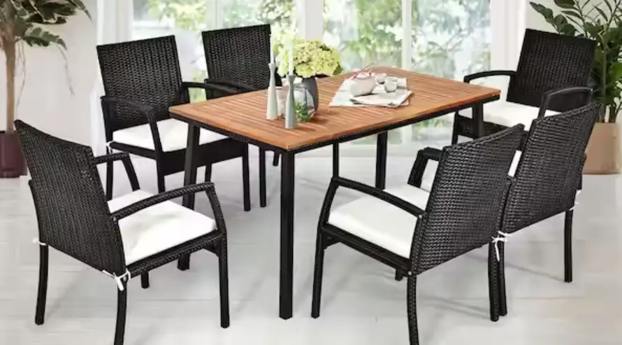 Costway Op70691 Acacia Wood Dining Table User Manual