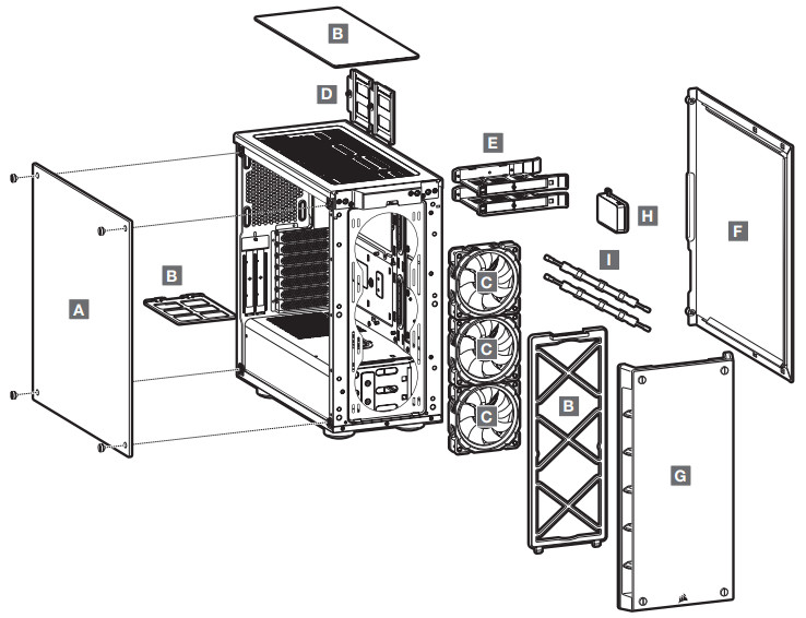 CORSAIR iCUE 465X RGB Mid Tower Smart Case -CASE FEATURES