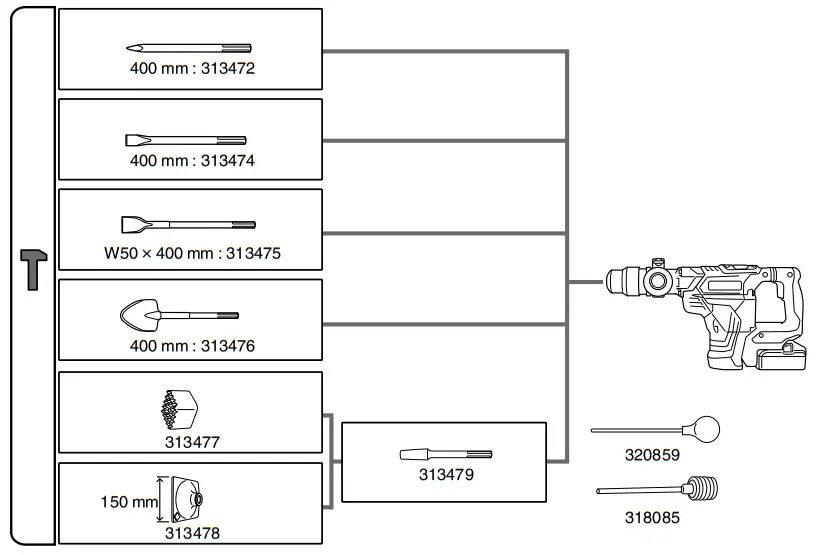 HiKOKI DH36DMAWAZ Cordless Combined Hammer 36V - fig 25