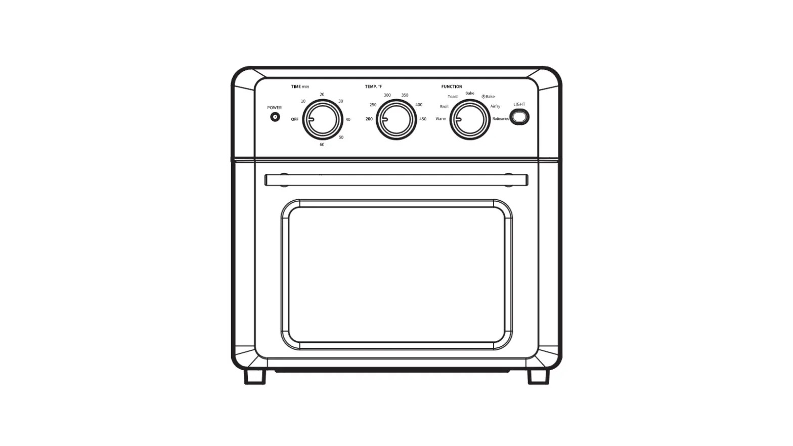 Comfee Co-a181a (bk) 18l Retro Air Fryer Toaster Oven Instruction Manual