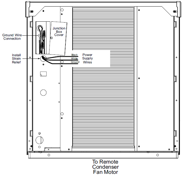 To Remote condenser fan motor