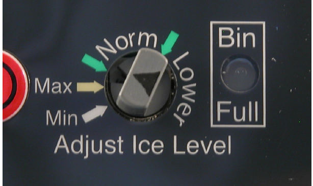 Use of adjustable ice level control