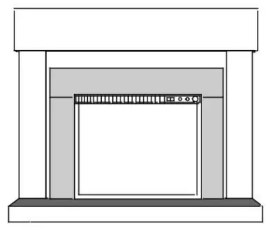 Greatco GI-29 Gallery Insert Electric Heater with Remote - front of fireplace