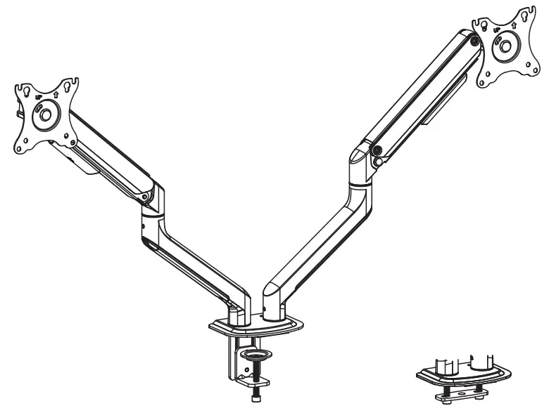 TooQ DB4132TNR Desk Stand 2 Screens 17 Inch and 32 Inch -