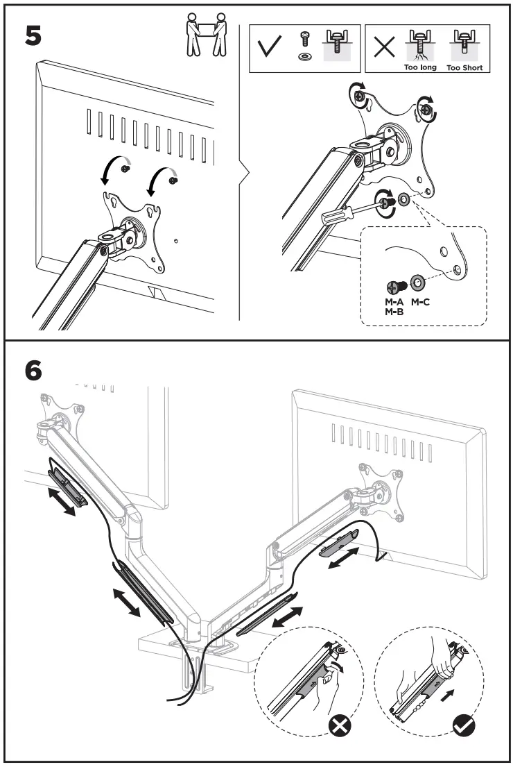 TooQ DB4132TNR Desk Stand 2 Screens 17 Inch and 32 Inch - fig 1