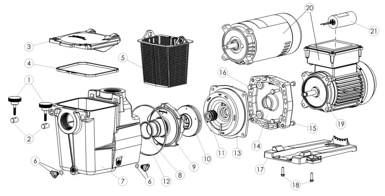 HAYWARD 700 Series Super Pump - parts diagram