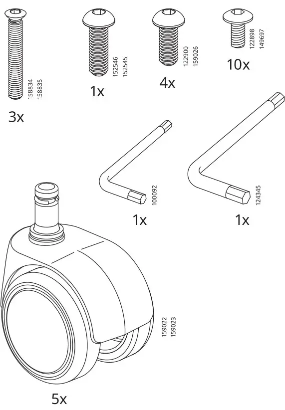 IKEA BLECKBERGET - Swivel Chair - Accessories