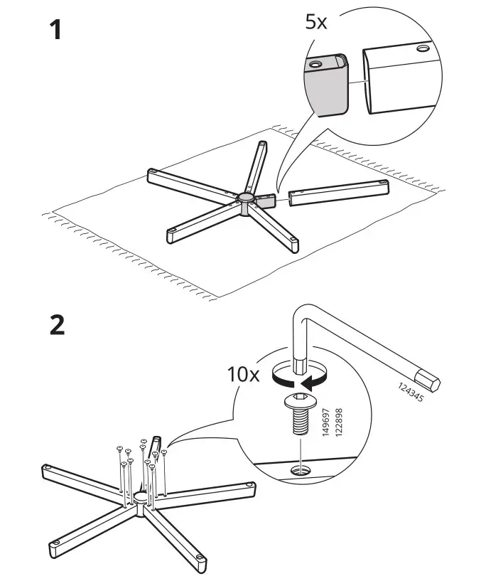 IKEA BLECKBERGET - Swivel Chair - Installation