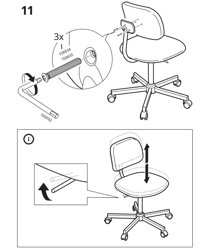 IKEA BLECKBERGET - Swivel Chair - Installation