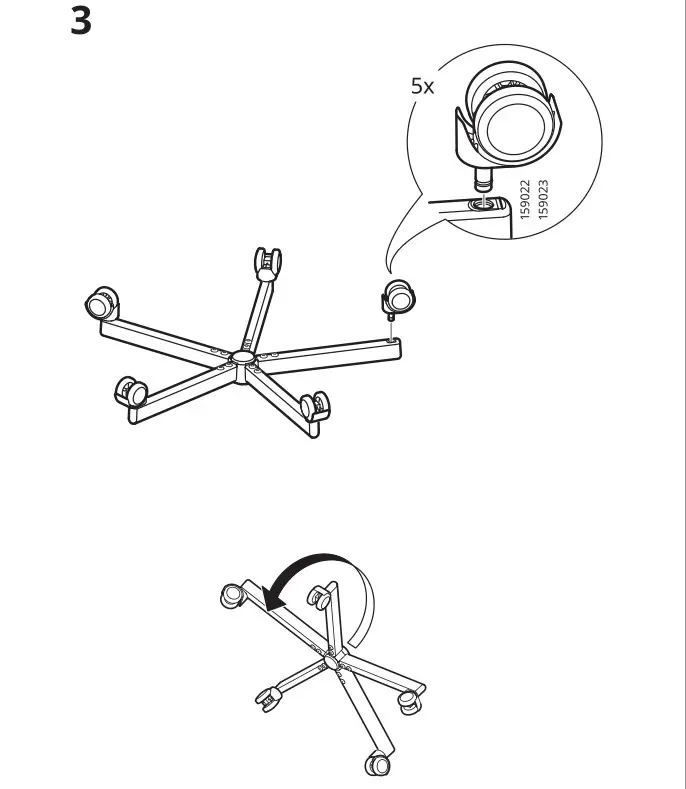 IKEA BLECKBERGET - Swivel Chair - Installation