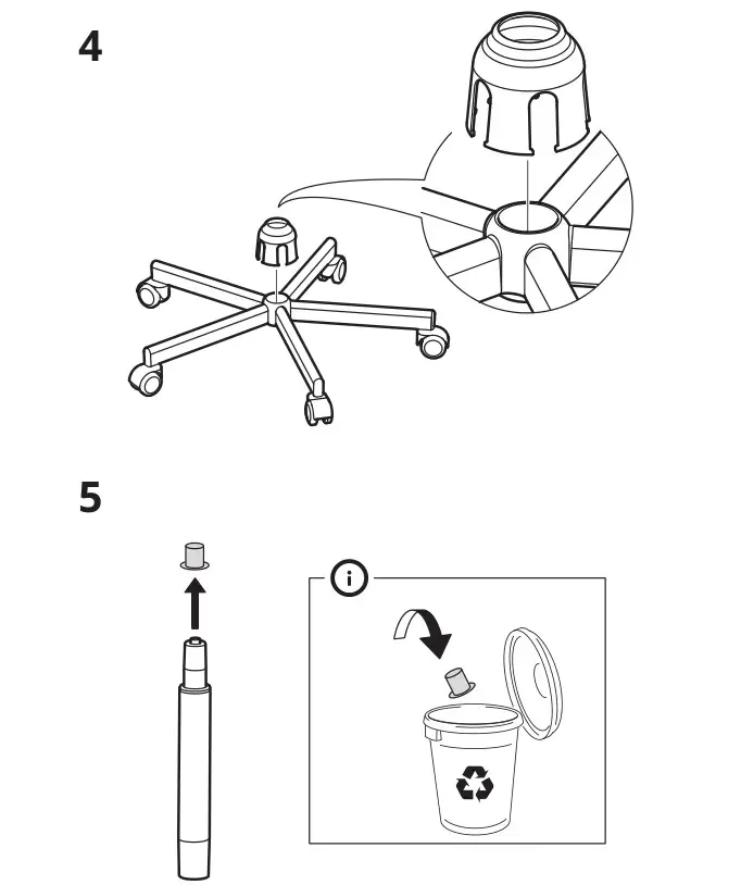 IKEA BLECKBERGET - Swivel Chair - Installation