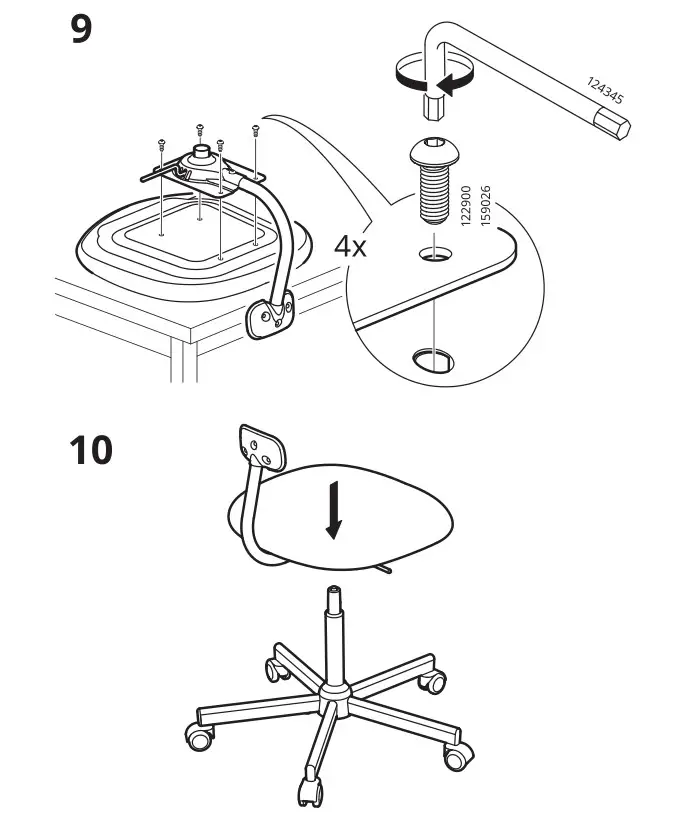 IKEA BLECKBERGET - Swivel Chair - Installation