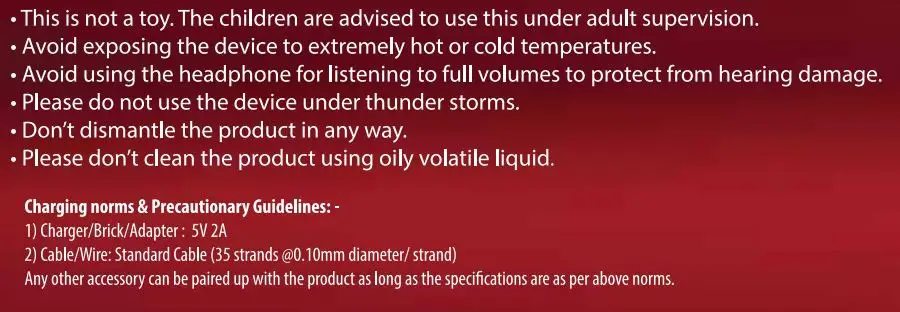 boAt Rockerz 550 Over Ear Wireless Headphone User Manual - Safety Precautions