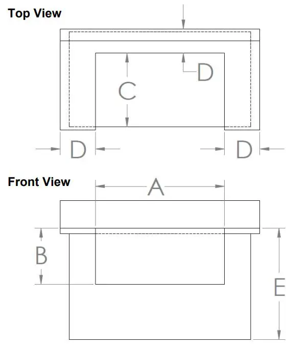 VGB0001S 28-Inch Stainless Steel Built-In Grill - Top & Front View