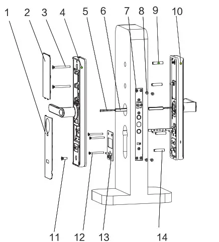 PHILIPS EasyKey 7300 Lever Smart Door Lock- Exploded Views