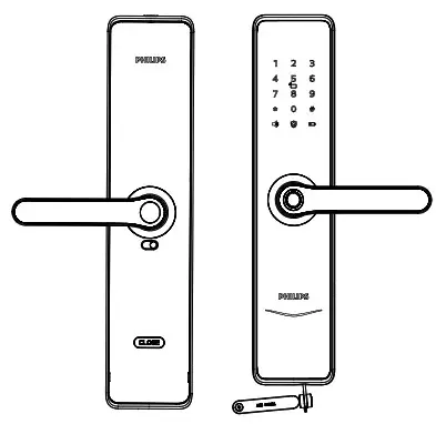 PHILIPS EasyKey 7300 Lever Smart Door Lock- Installation steps 9