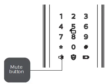 PHILIPS EasyKey 7300 Lever Smart Door Lock- Mute mode indicator
