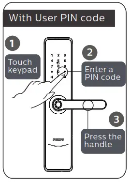 PHILIPS EasyKey 7300 Lever Smart Door Lock- With User PIN code