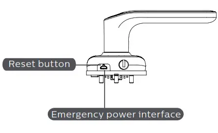PHILIPS EasyKey 7300 Lever Smart Door Lock- emergency power