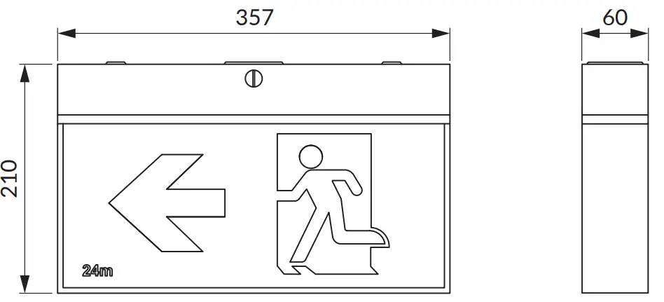 DAVIS LIGHTING KWIK E2 Series LED Exit Light - DIMENSIONS