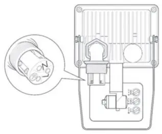 Wetelux 20W LED Floodlight with 150° PIR 6500 K, 1600 lm, IP 44 Instructions - Mounting