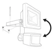 Wetelux 20W LED Floodlight with 150° PIR 6500 K, 1600 lm, IP 44 Instructions - Re-tighten the lock nut
