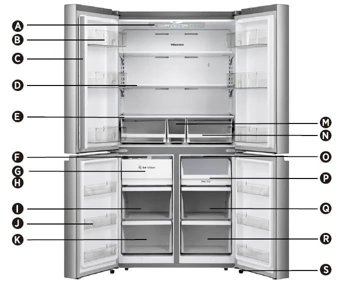 Hisense 21.6 CU.FT.French Door Refrigerator-21